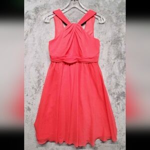 David's Bridal Coral Chiffon Halter Plus Dress Size 20